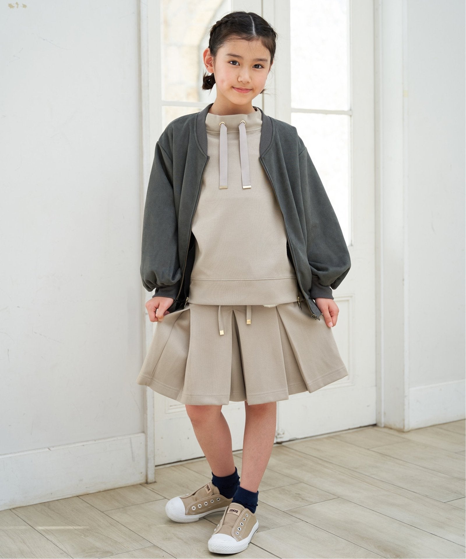 洗濯機で洗える】GOKU楽鹿の子ダンボールキュロット（120~160cm）,ikka
