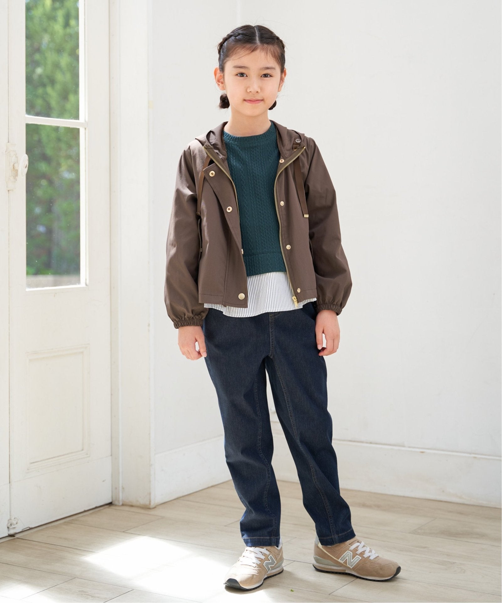 親子コーデ】ピケ比翼フレアマンパジャケット（110~160cm）,ikka