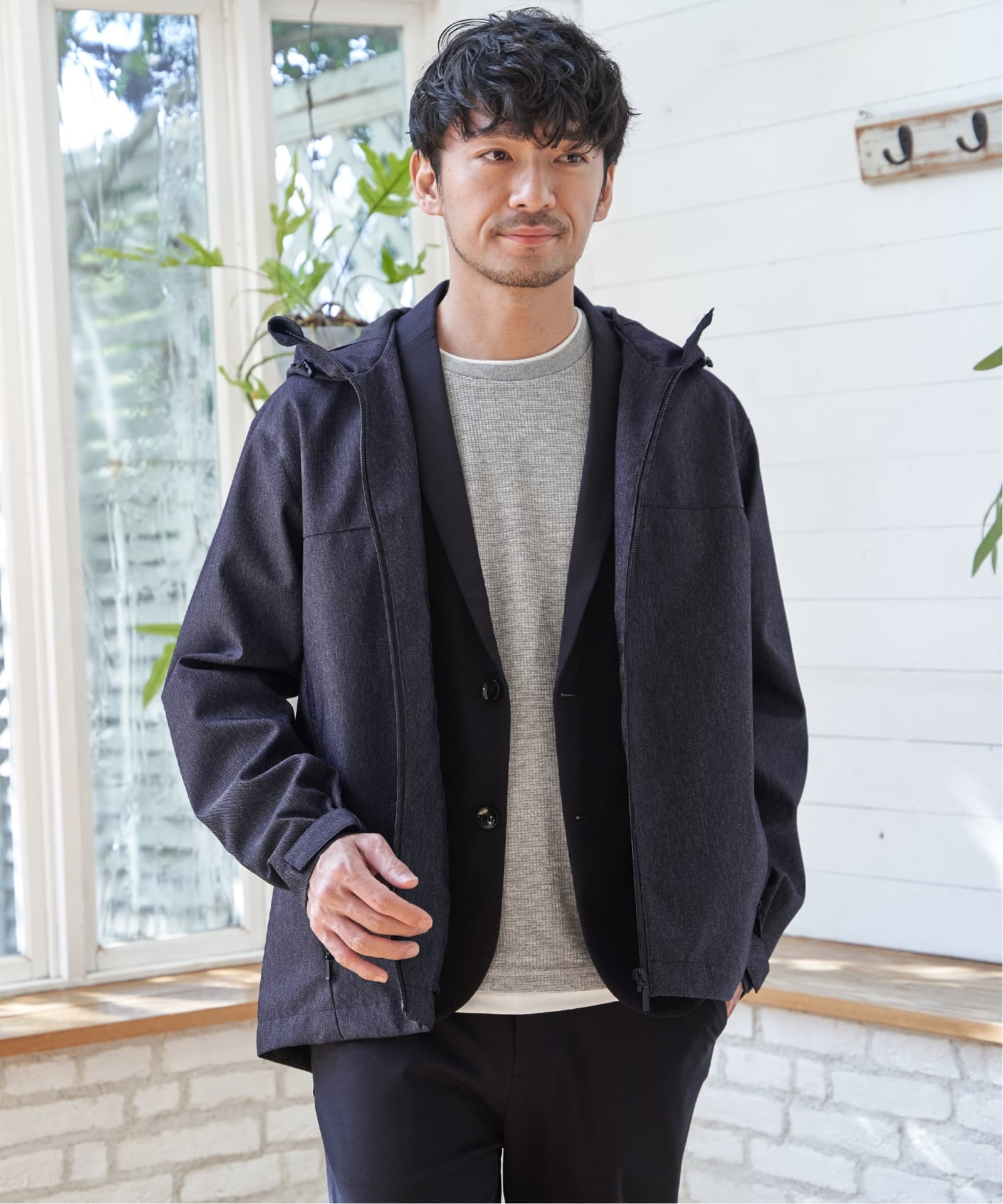 撥水】メランジ ジップマウンテンパーカー,ikka| TOKYO DESIGN CHANNEL