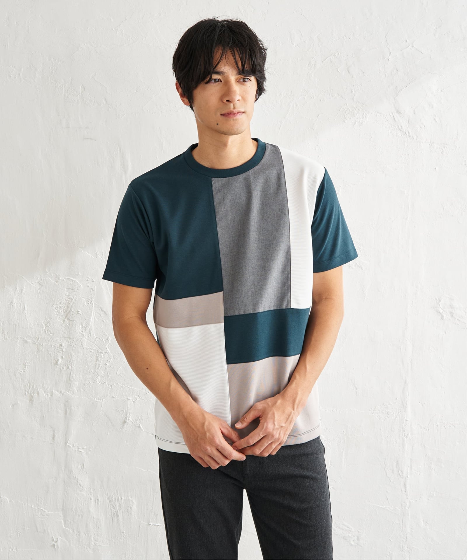 接触冷感】ブロックス冷感切り替えTシャツ,ikka| TOKYO DESIGN CHANNEL