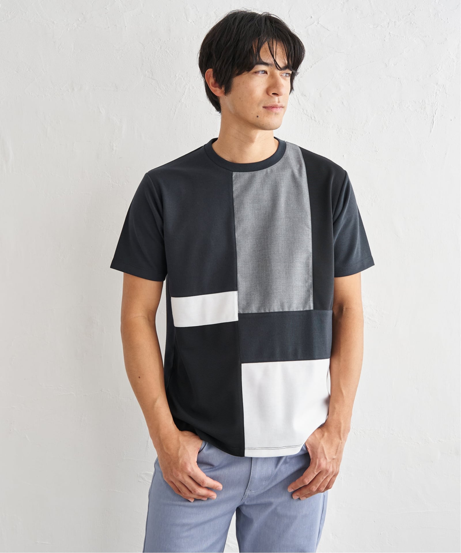 接触冷感】ブロックス冷感切り替えTシャツ,ikka| TOKYO DESIGN CHANNEL