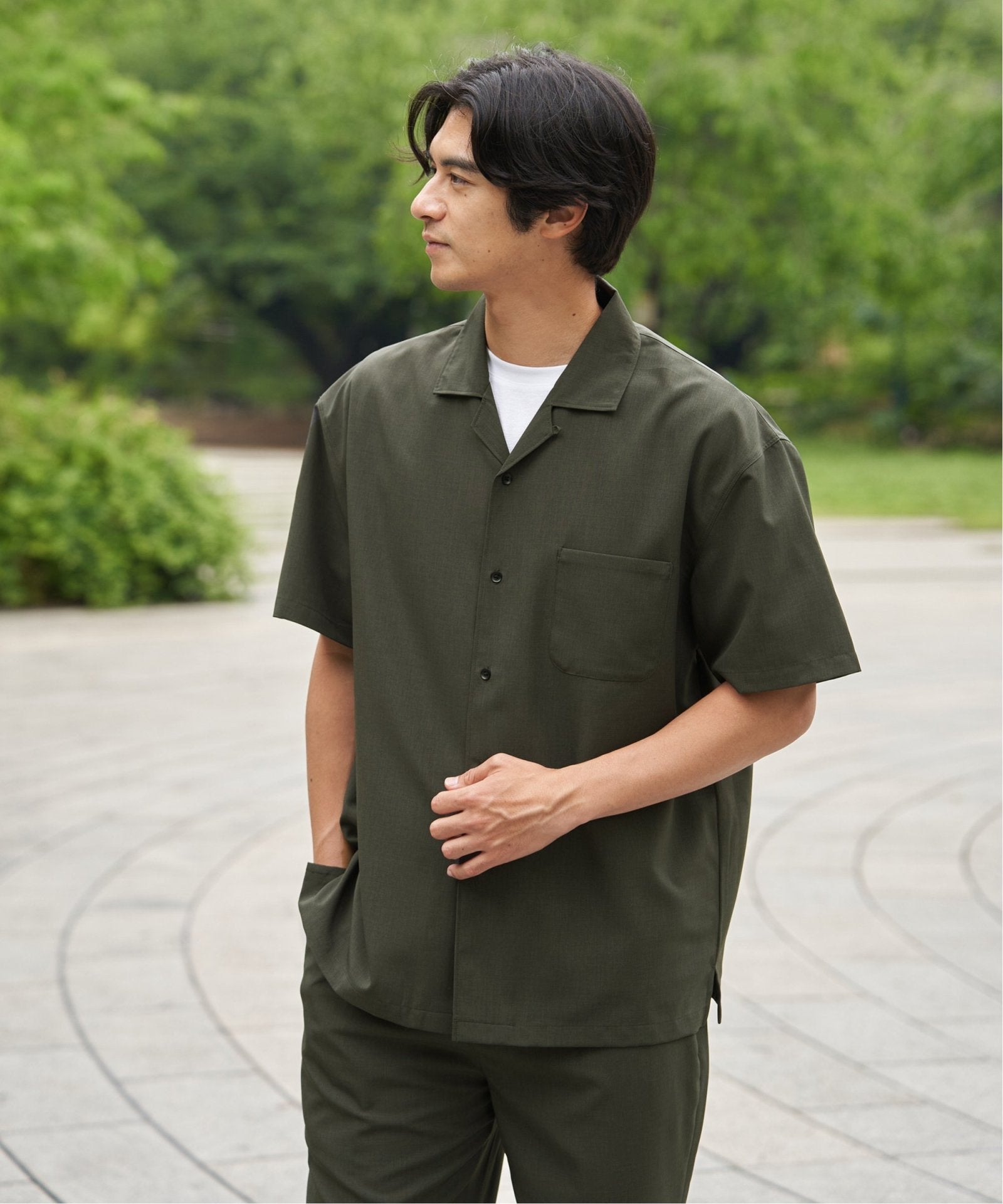 ラ*ス様 タグ付き未使用品★レキップ　定価4.1万　綿　日本製　シャツワンピース MonoMax × 小泉孝太郎】Reflax(R)冷感UVオープンカラーシャツ「小泉