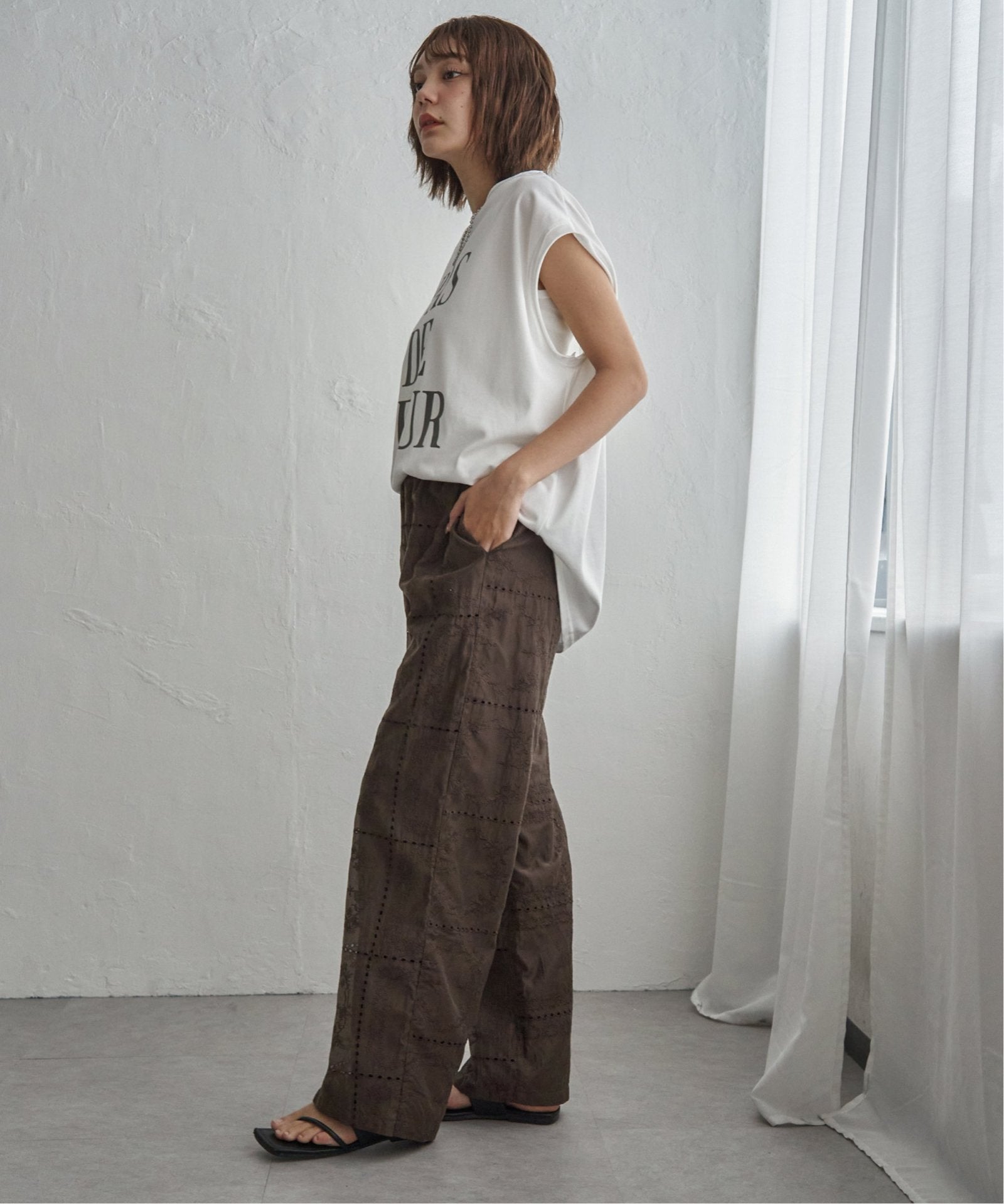 セットアップ対応】パッチワーク風刺繍パンツ,notch.| TOKYO DESIGN