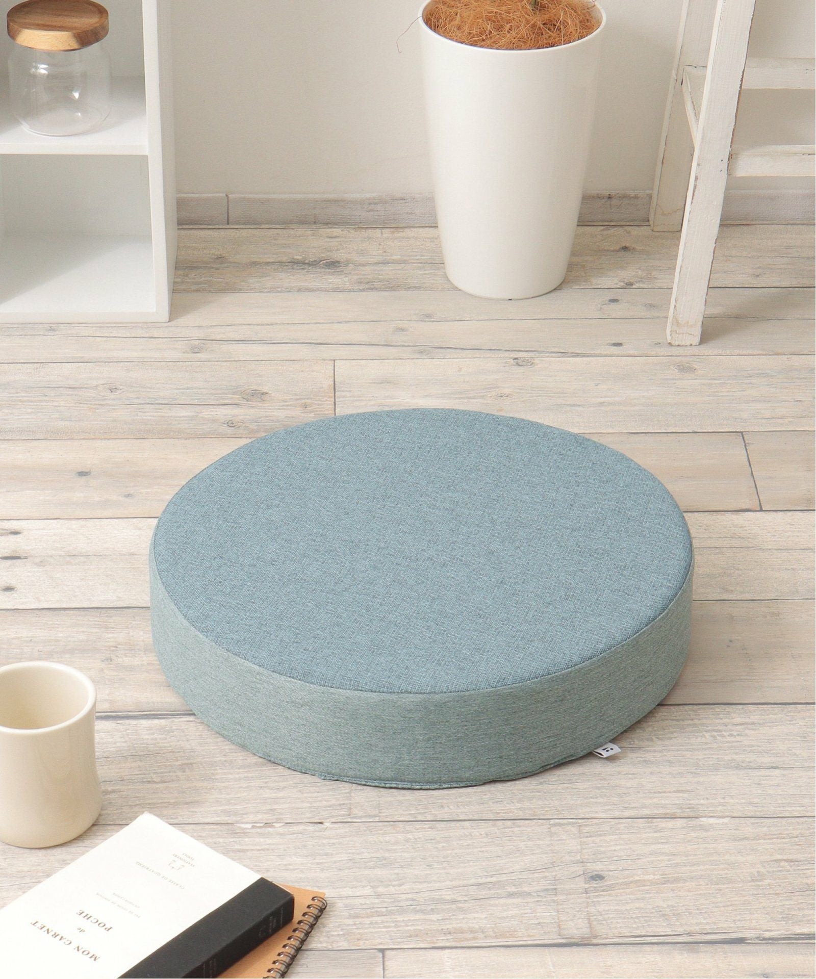スラブ&ヘリンボンシートクッション ラウンド H8cm,LBC| TOKYO DESIGN