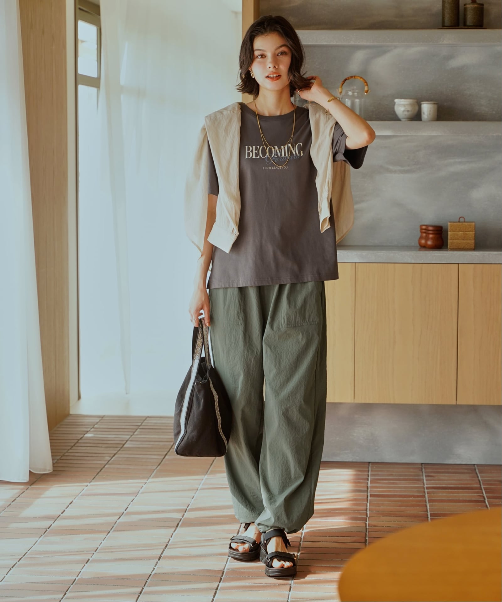 接触冷感／速乾】ドライテックチノベイカーパンツ,ikka| TOKYO DESIGN