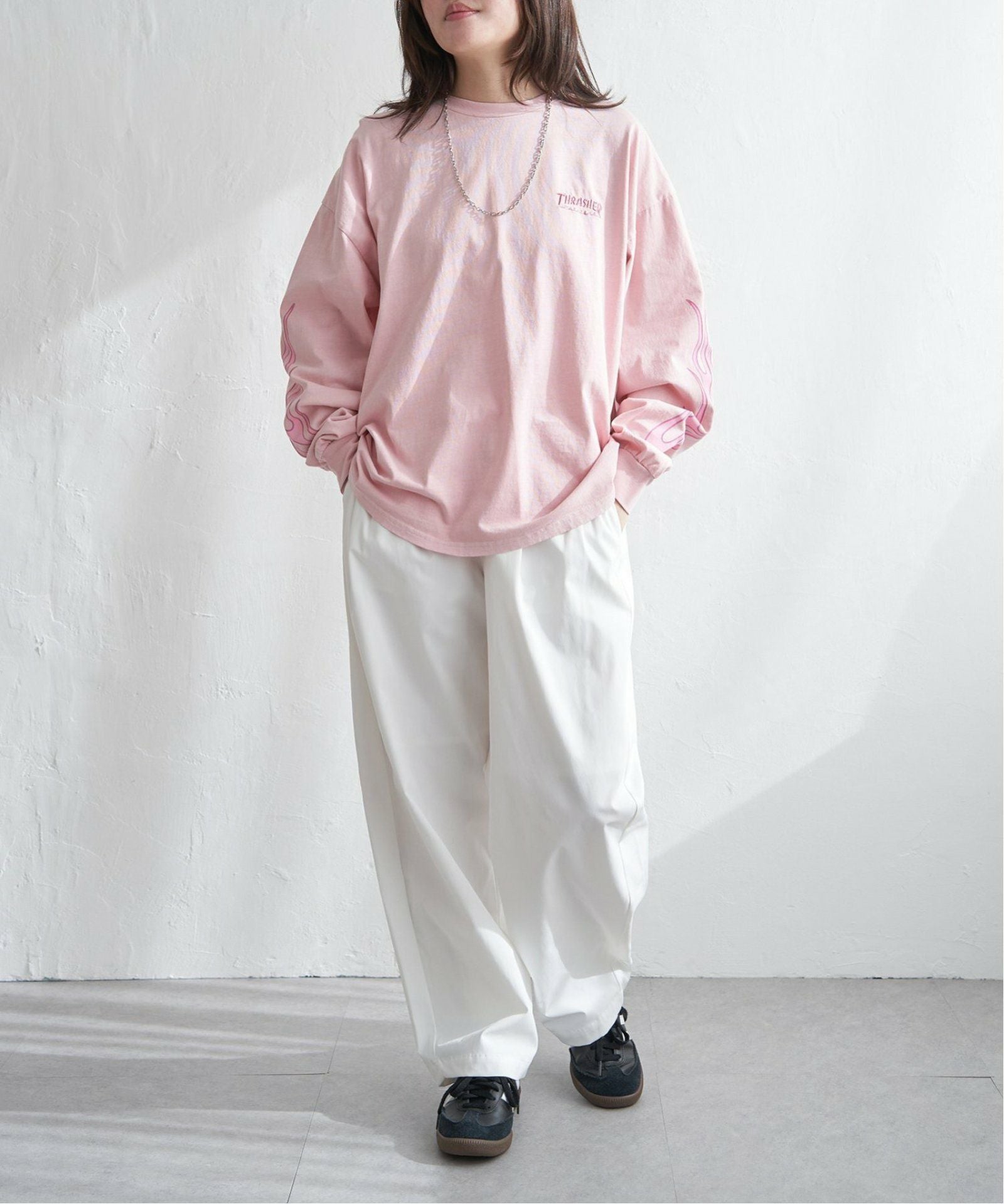 最終値下げ　TRUDIVE ロンスプ　長袖 ピンク　表スキン素材 Sサイズ THRASHER スラッシャー ピグメントロンT,VENCE| TOKYO DESIGN CHANNEL