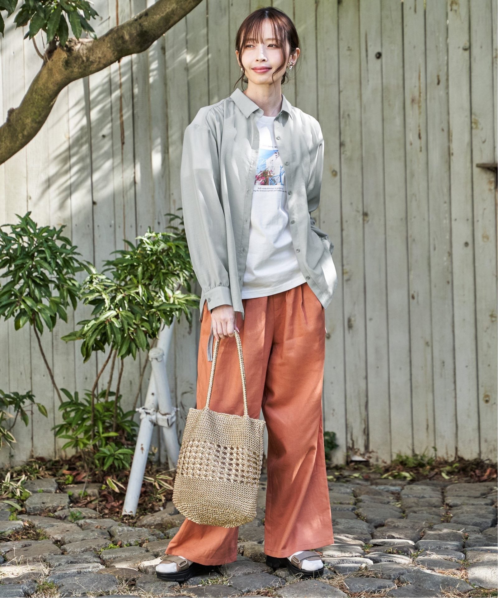 OKAMU (*^▽^*)//専用 麻混ベルト付きイージーパンツ,ikka| TOKYO DESIGN CHANNEL