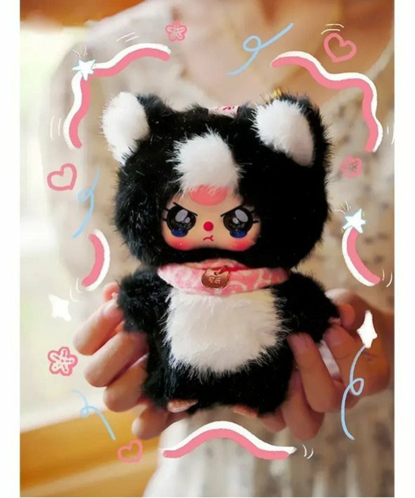 お*き様 babythree 1000％ 黒猫　ぬいぐるみ　オッドアイ BABY THREE ベイビースリー 誰の猫 ? シリーズ BATH-VT002