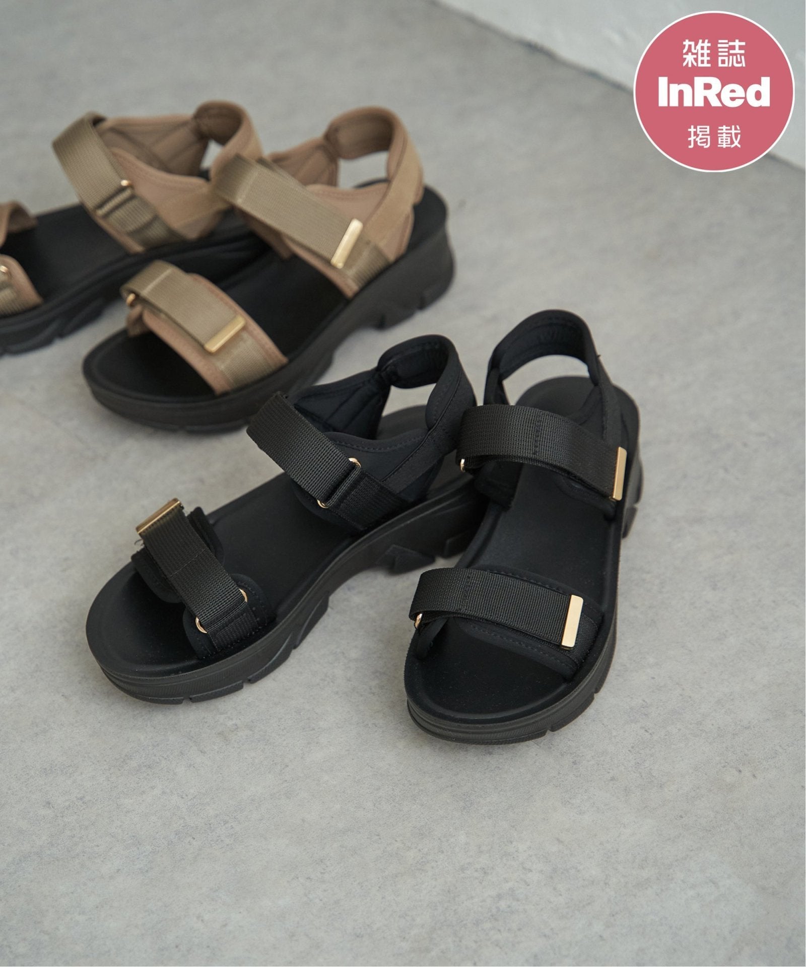 ダブルバックル付きベルトサンダル,ikka| TOKYO DESIGN CHANNEL