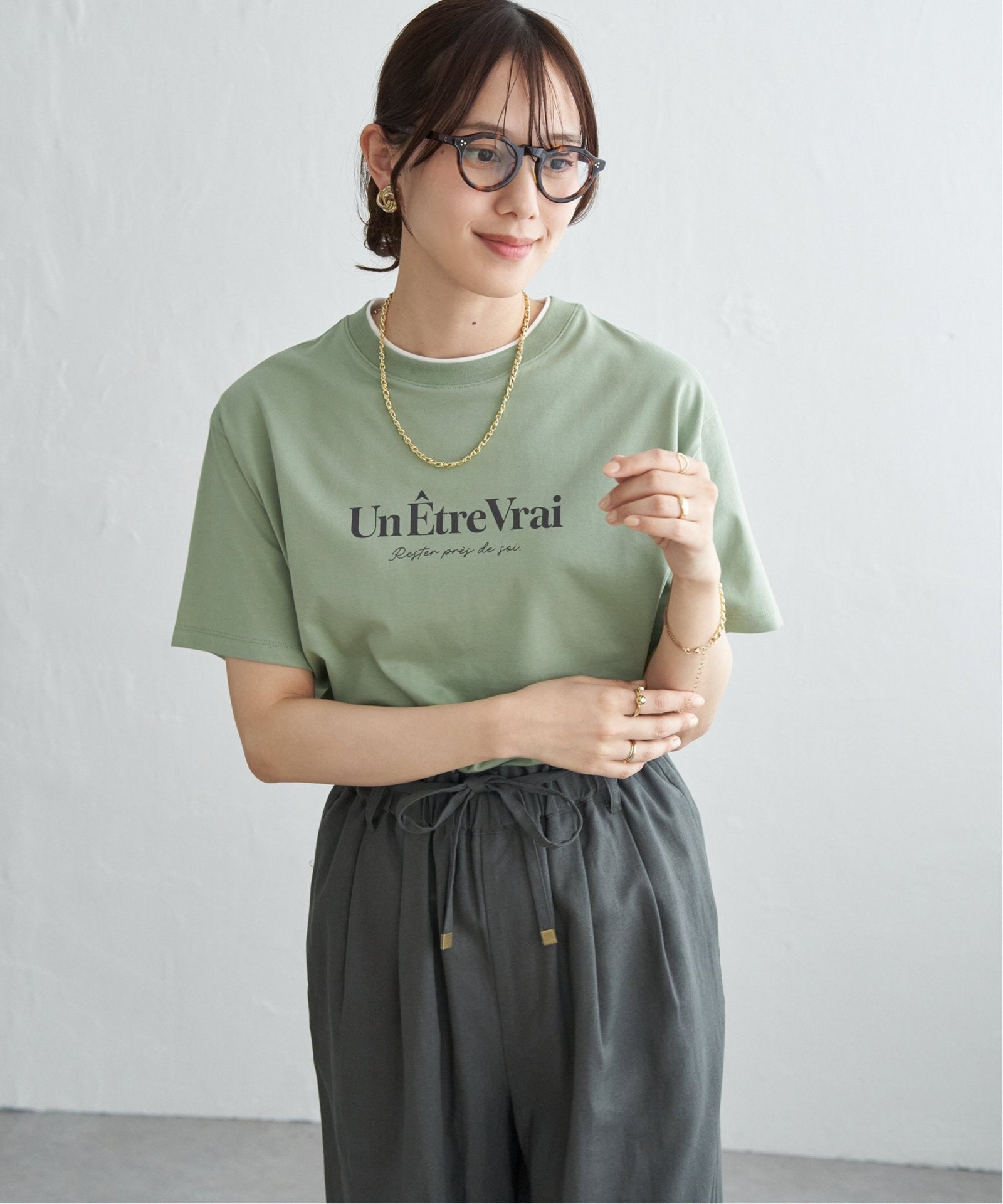 接触冷感】裾レイヤードプリントTシャツ,ikka| TOKYO DESIGN CHANNEL