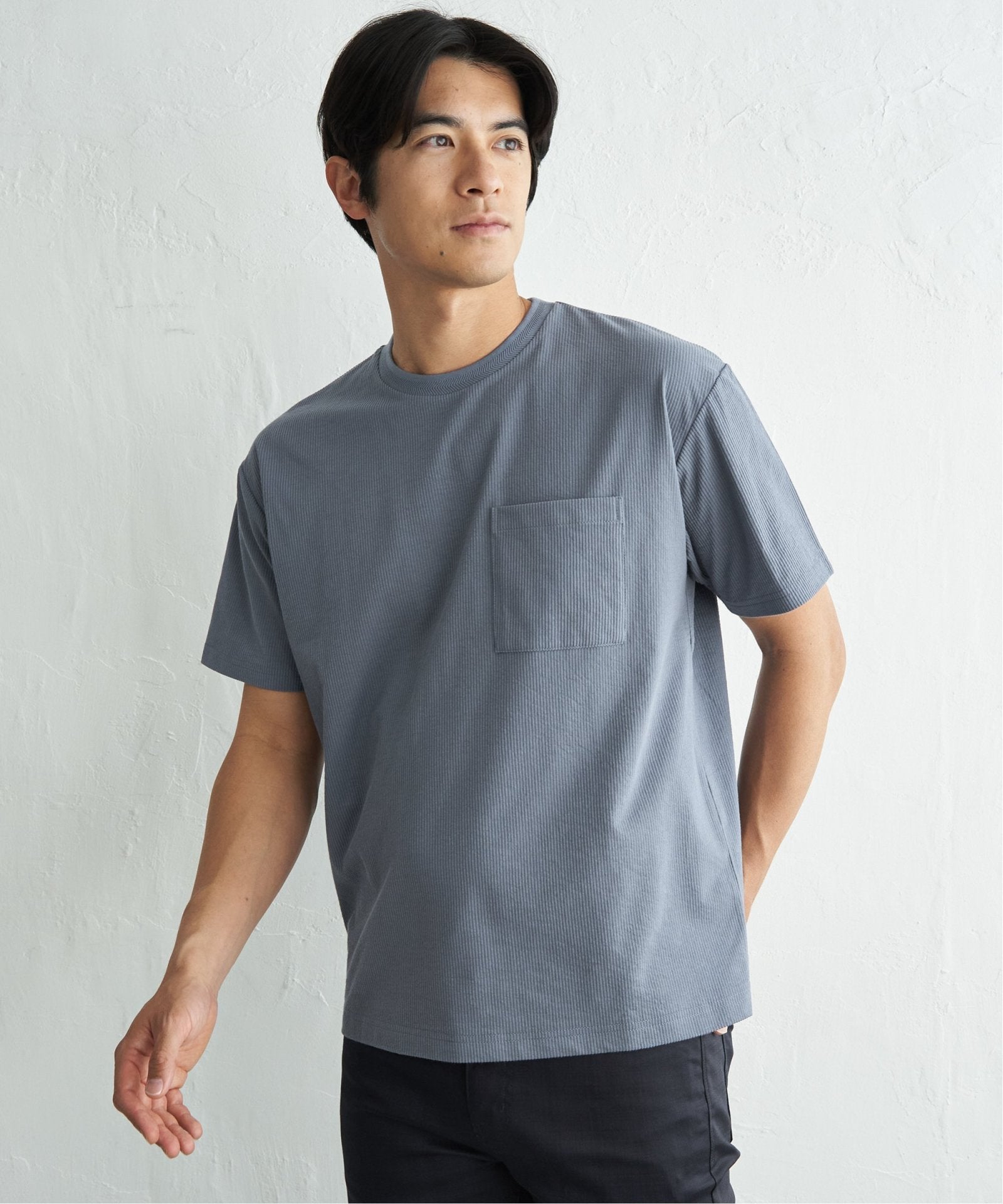 接触冷感／吸水速乾】冷感DRYサッカーポケットTシャツ,ikka| TOKYO
