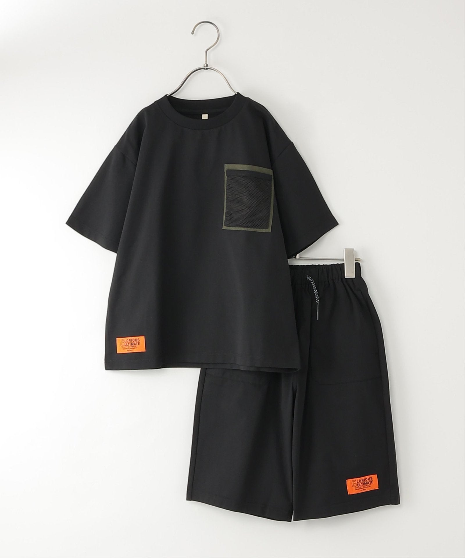 セットアップ対応】冷感メッシュダブルポケ付きTシャツ（120~160cm
