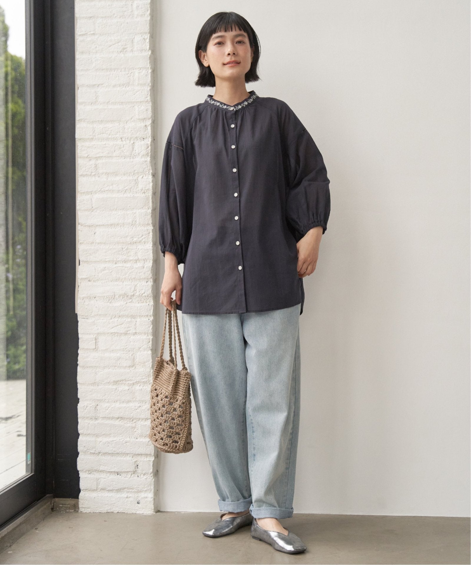 エクリュ 刺繍ギャザーチュニック,LBC| TOKYO DESIGN CHANNEL