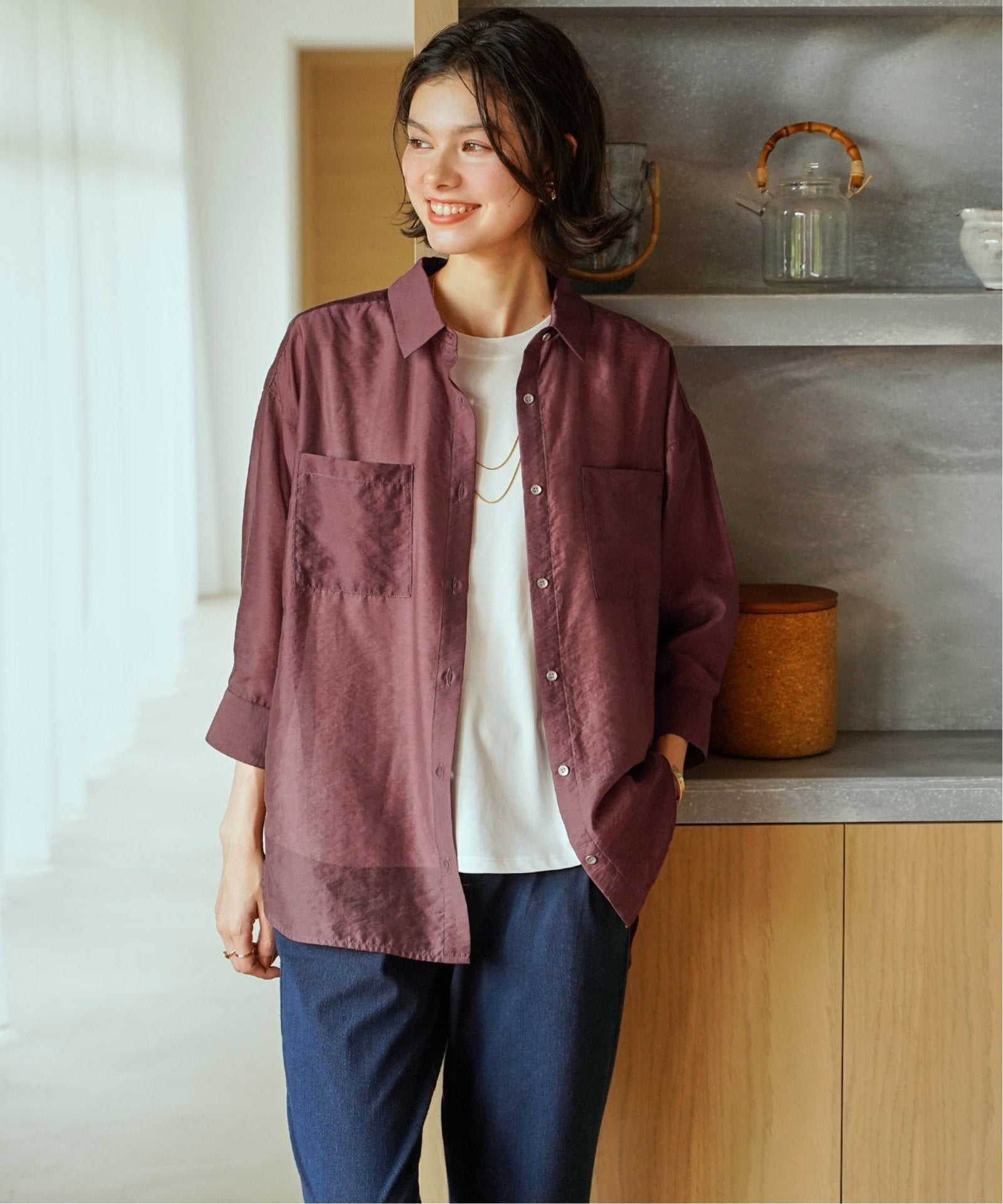 お得だ値】シアーシャツアンサンブル【2点セット】,ikka| TOKYO DESIGN