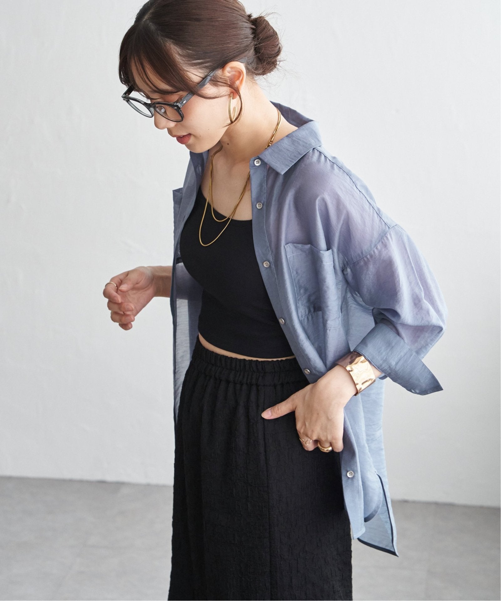 お得だ値】シアーシャツアンサンブル【2点セット】,ikka| TOKYO DESIGN