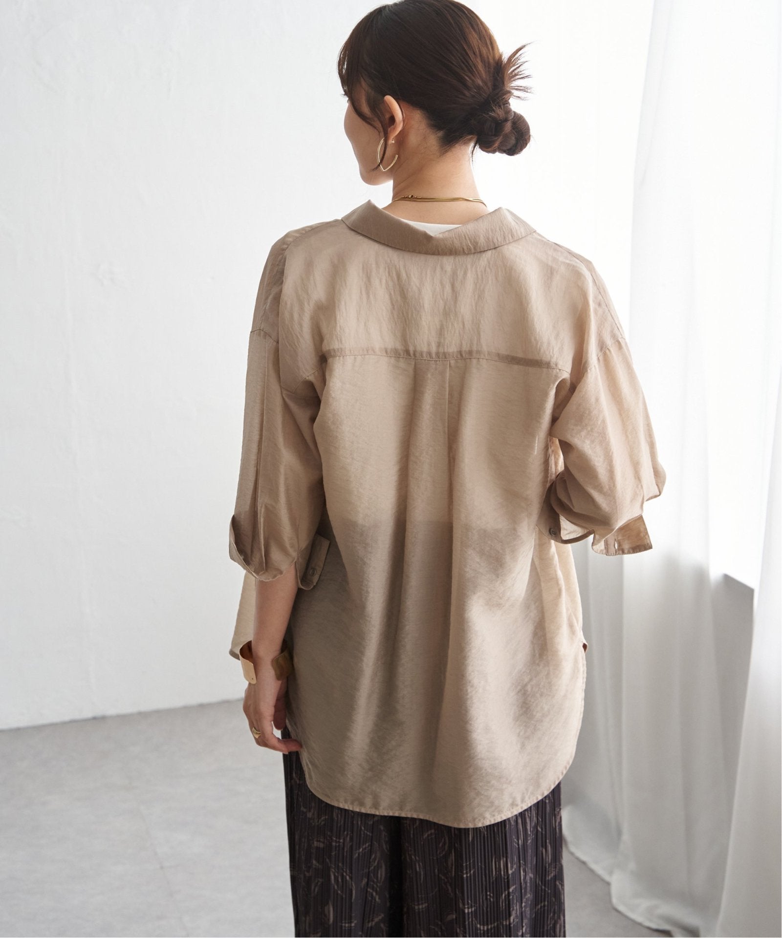 お得だ値】シアーシャツアンサンブル【2点セット】,ikka| TOKYO DESIGN