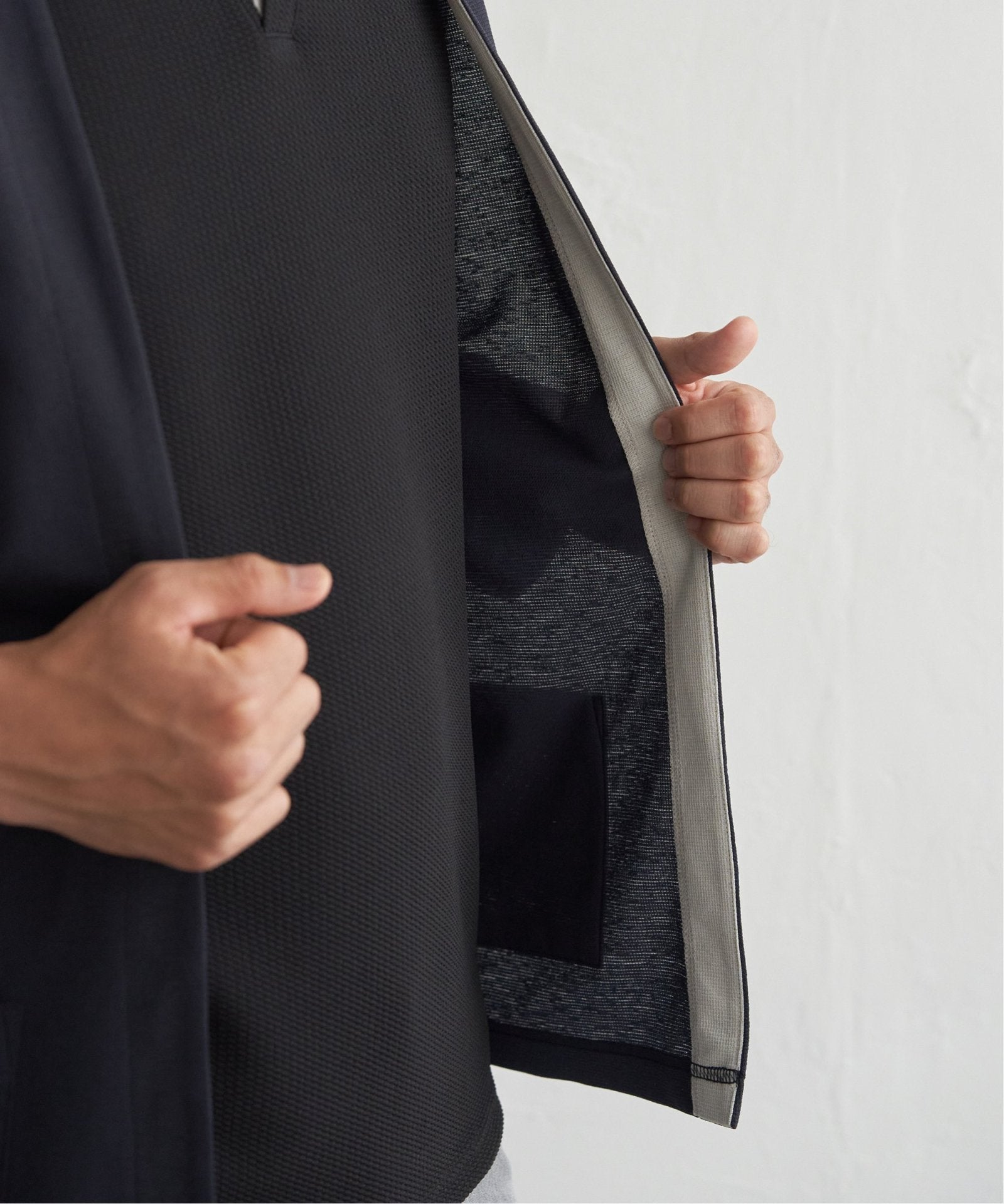 DRYメッシュバイカラー7分袖カーディガン,ikka| TOKYO DESIGN CHANNEL