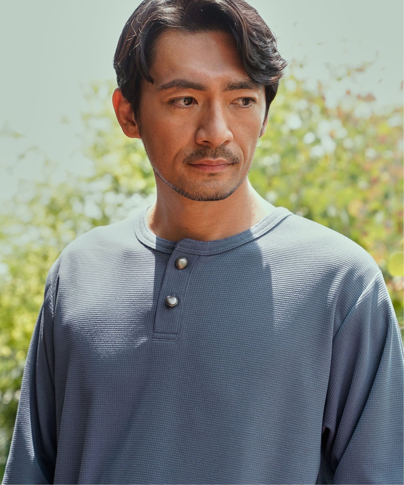 吸水速乾】ドライサーマルヘンリーネック7分袖Tシャツ,ikka| TOKYO