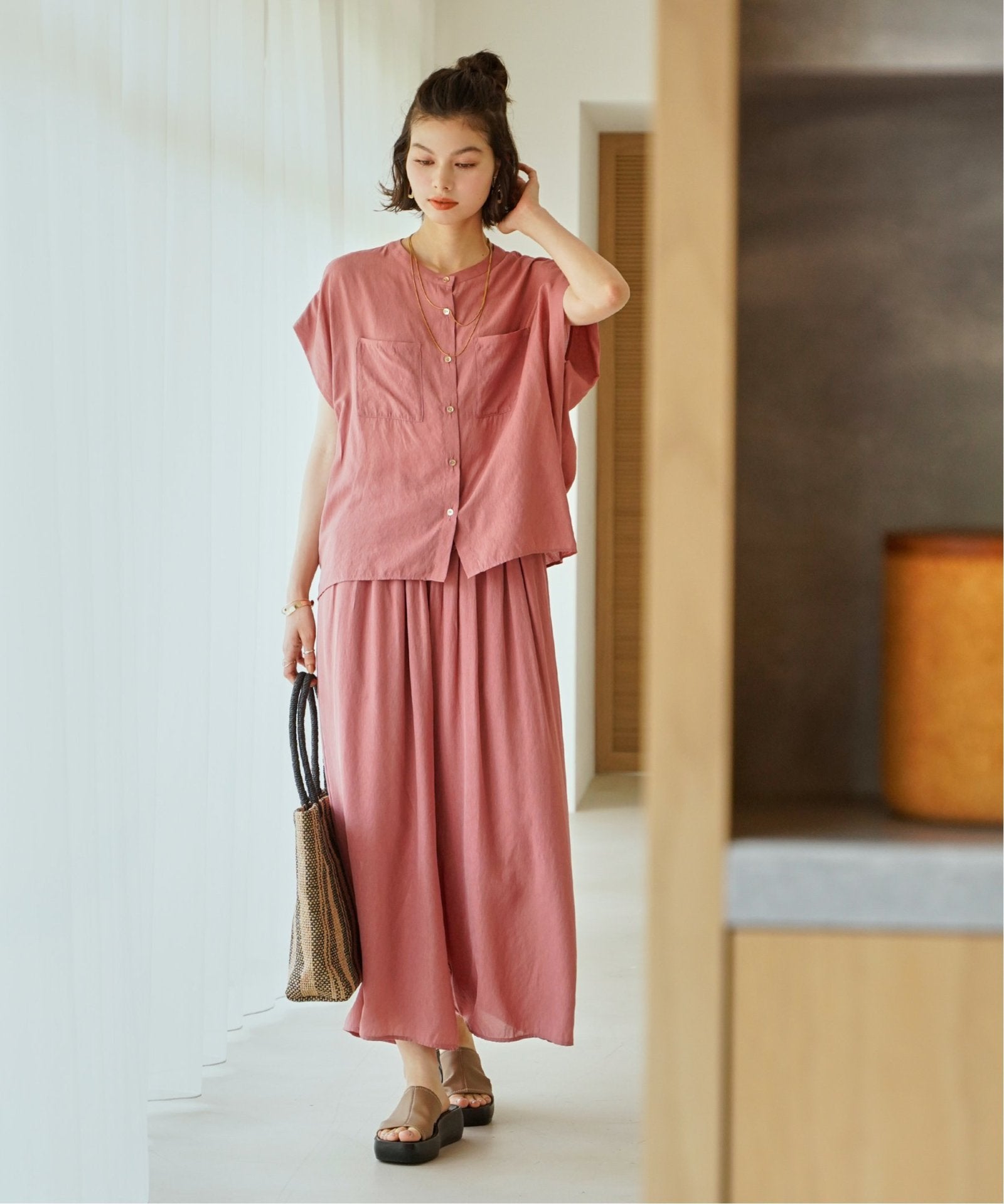 セットアップ対応】冷感ボイルラップスカーチョ,ikka| TOKYO DESIGN