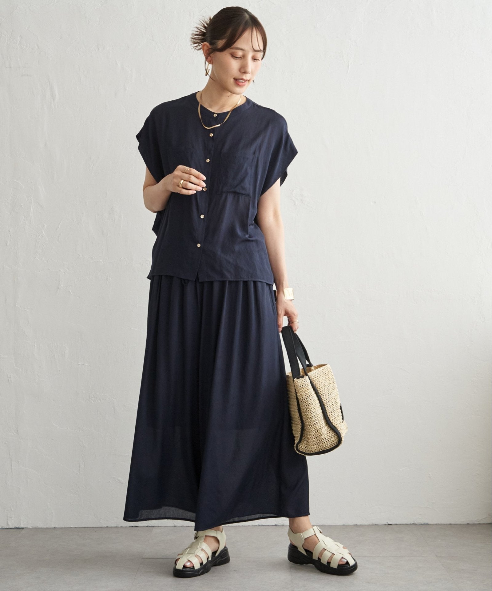 セットアップ対応】冷感ボイルラップスカーチョ,ikka| TOKYO DESIGN