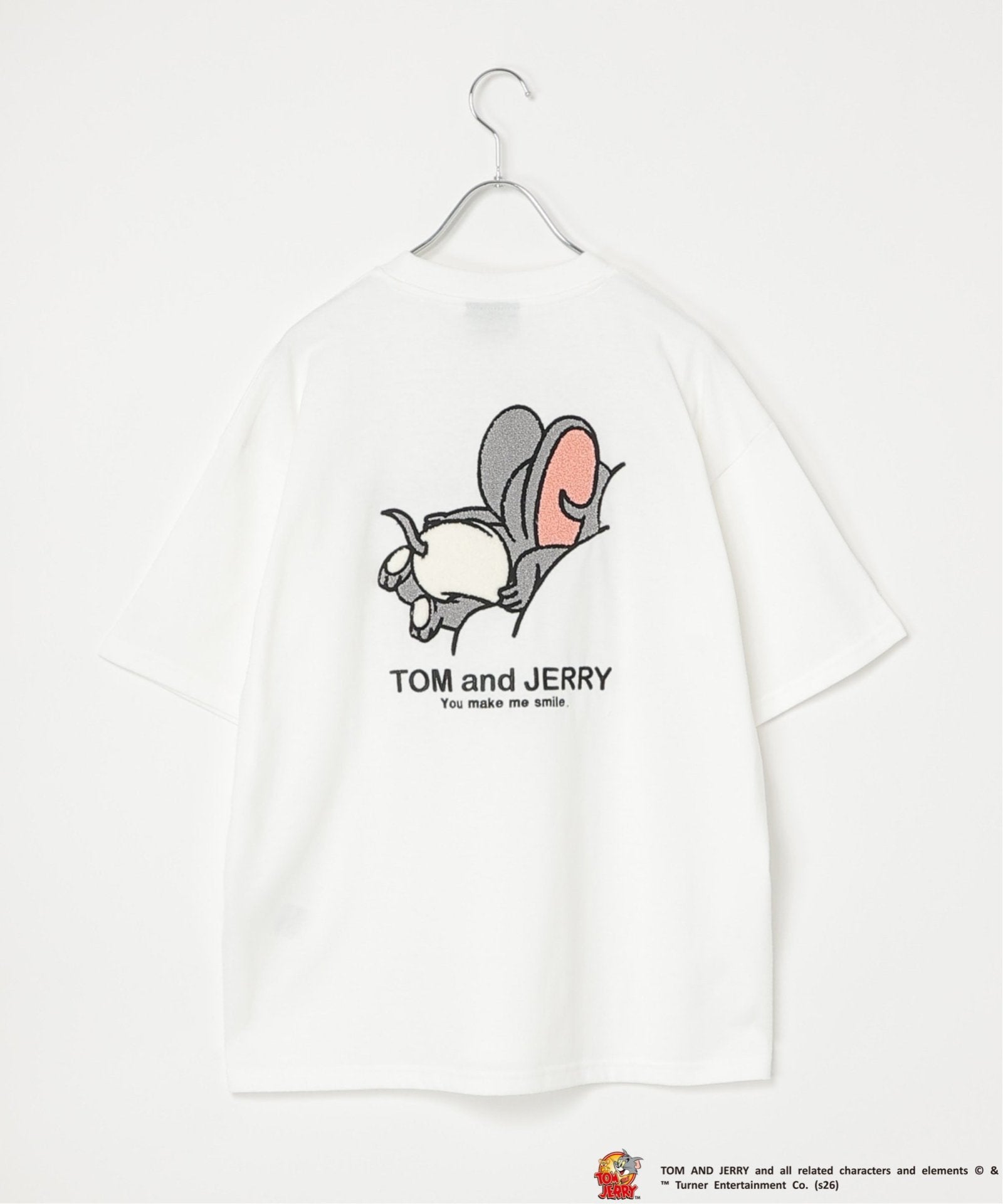 TOM and JERRY トムとジェリー トムジェリ サガラ刺繍Tシャツ,notch