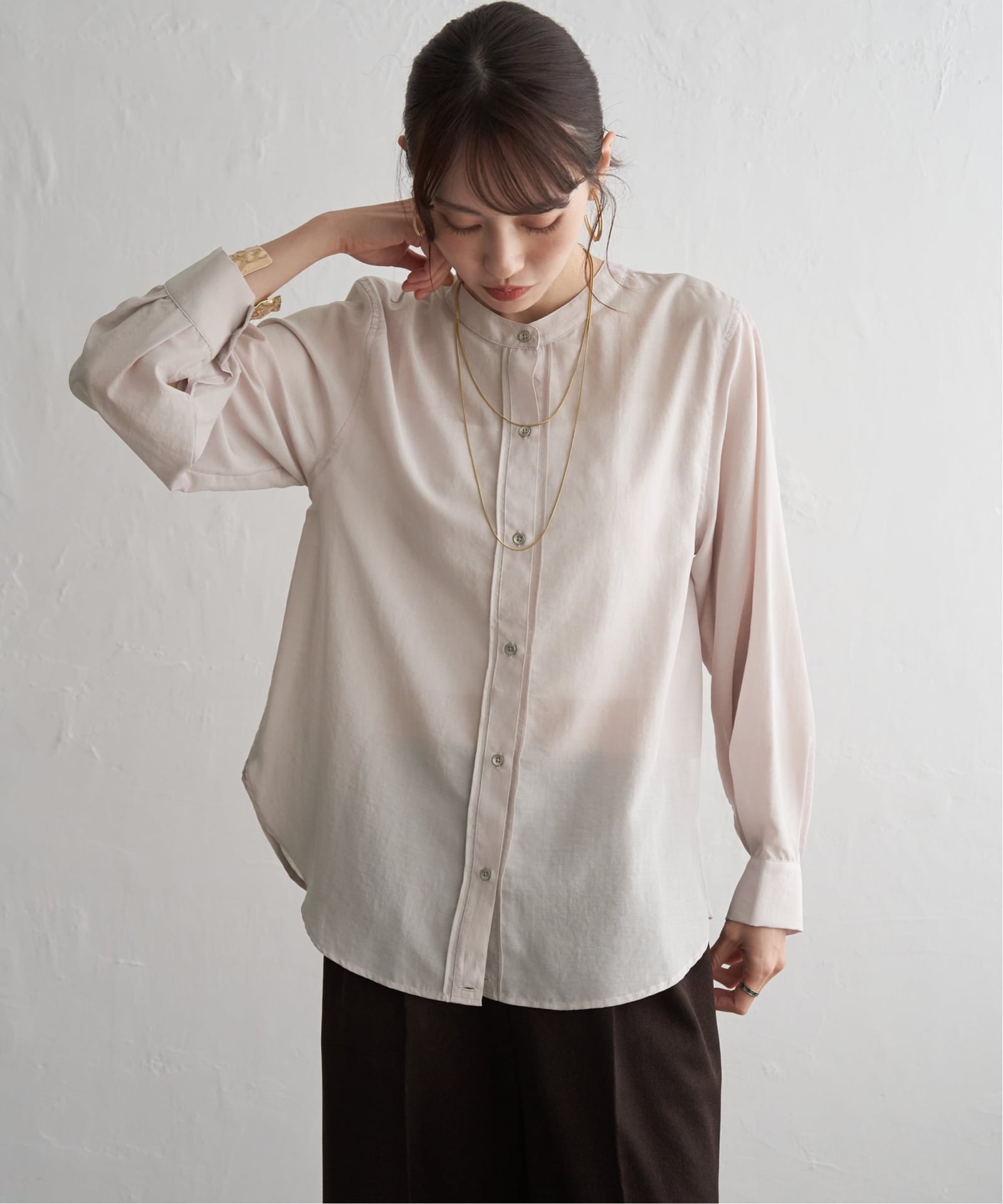 前後2WAYバンドカラーシャツ,ikka| TOKYO DESIGN CHANNEL