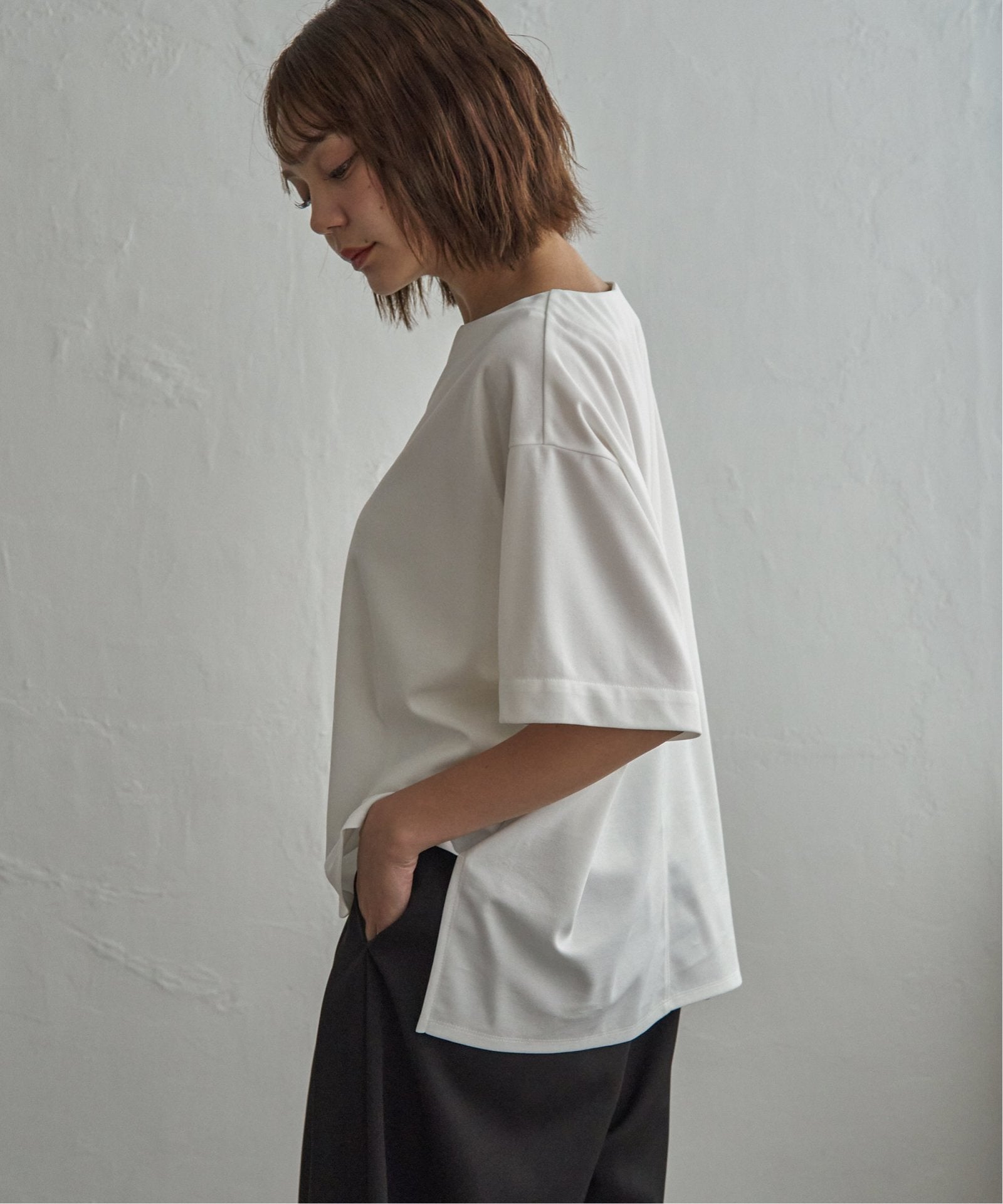 カットジョーゼットキーネックTシャツ,notch.| TOKYO DESIGN CHANNEL