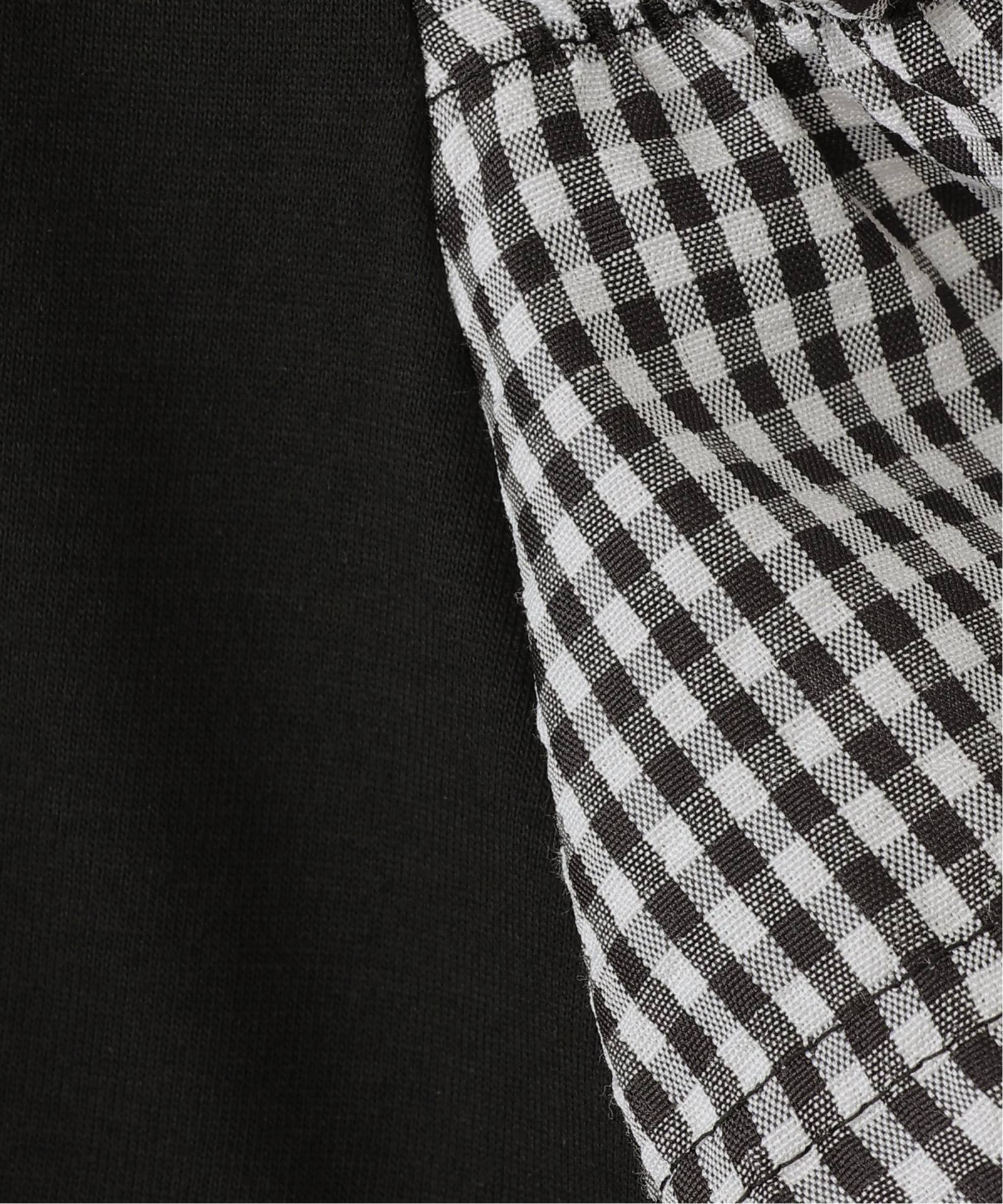 袖チェックロープロゴプリントTシャツ（120~160cm）,ikka| TOKYO