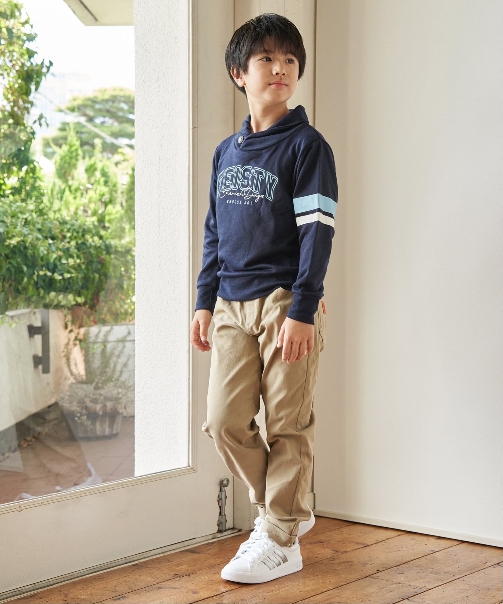 コンチョショール襟ロゴトレーナー(120~160cm),ikka| TOKYO DESIGN コンチョショール襟ロゴトレーナー(120~160cm),ikka| TOKYO DESIGN