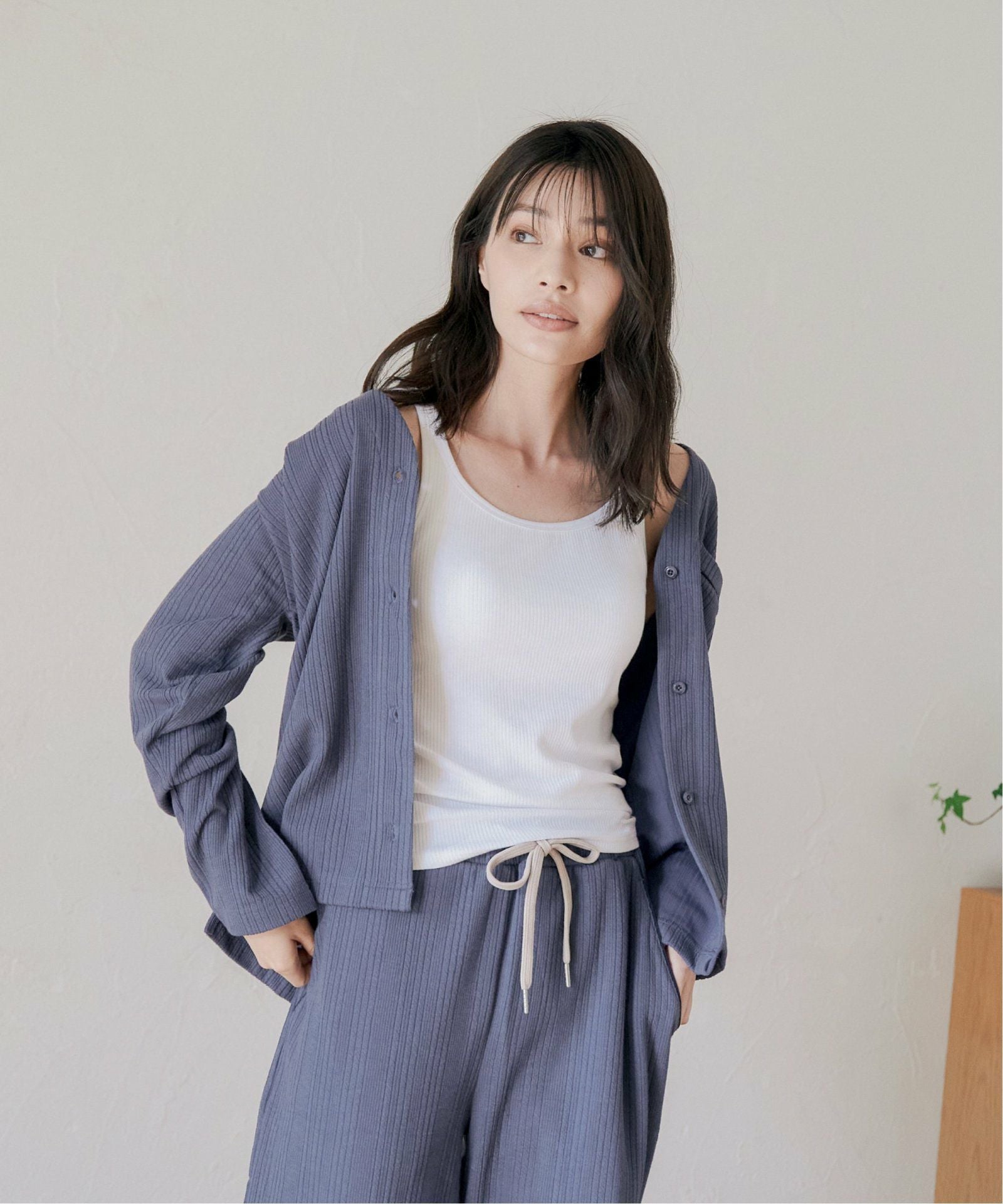 オリジナルの香り付き素材 レディス・ランダムストライプジャガード
