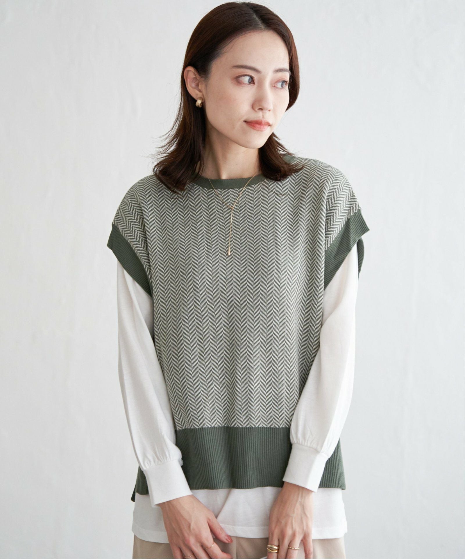 2点セット】ニットベストアンサンブルワンピース,ikka| TOKYO DESIGN