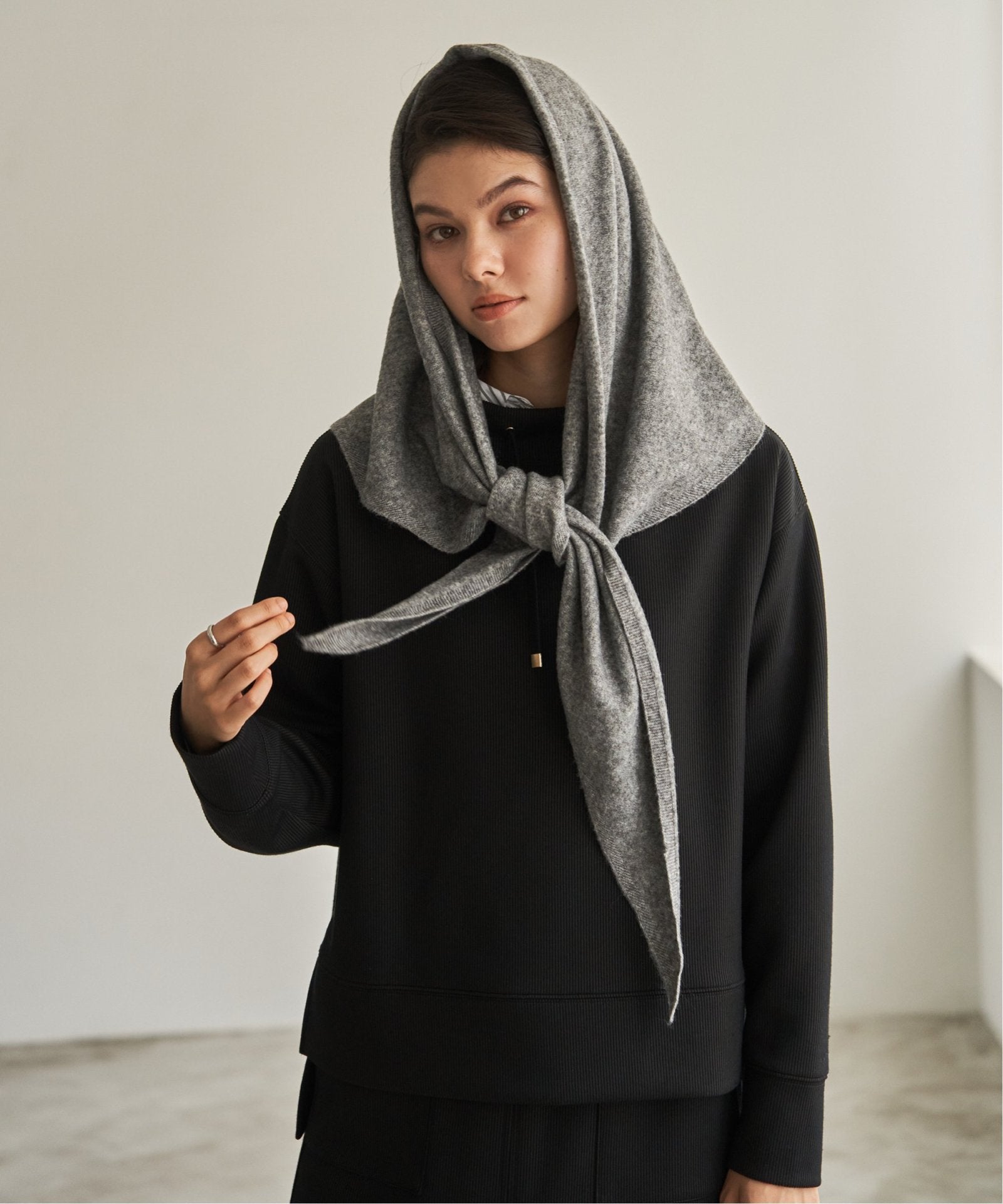 220cm 冬ウール100 三角マフラー ニット三角マフラー,ikka| TOKYO DESIGN CHANNEL