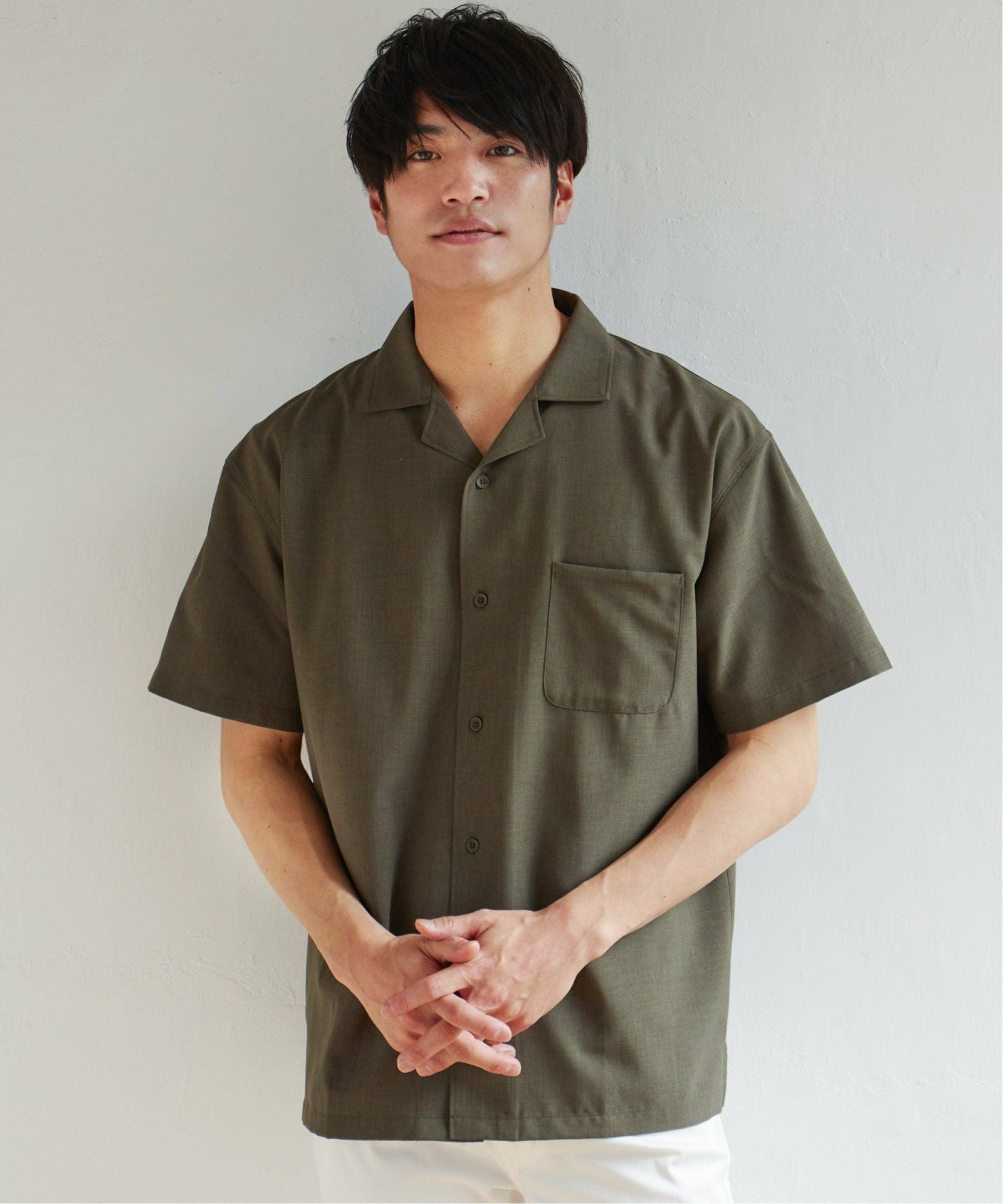 セットアップ対応】Reflax リラックスオープンカラーシャツ,ikka