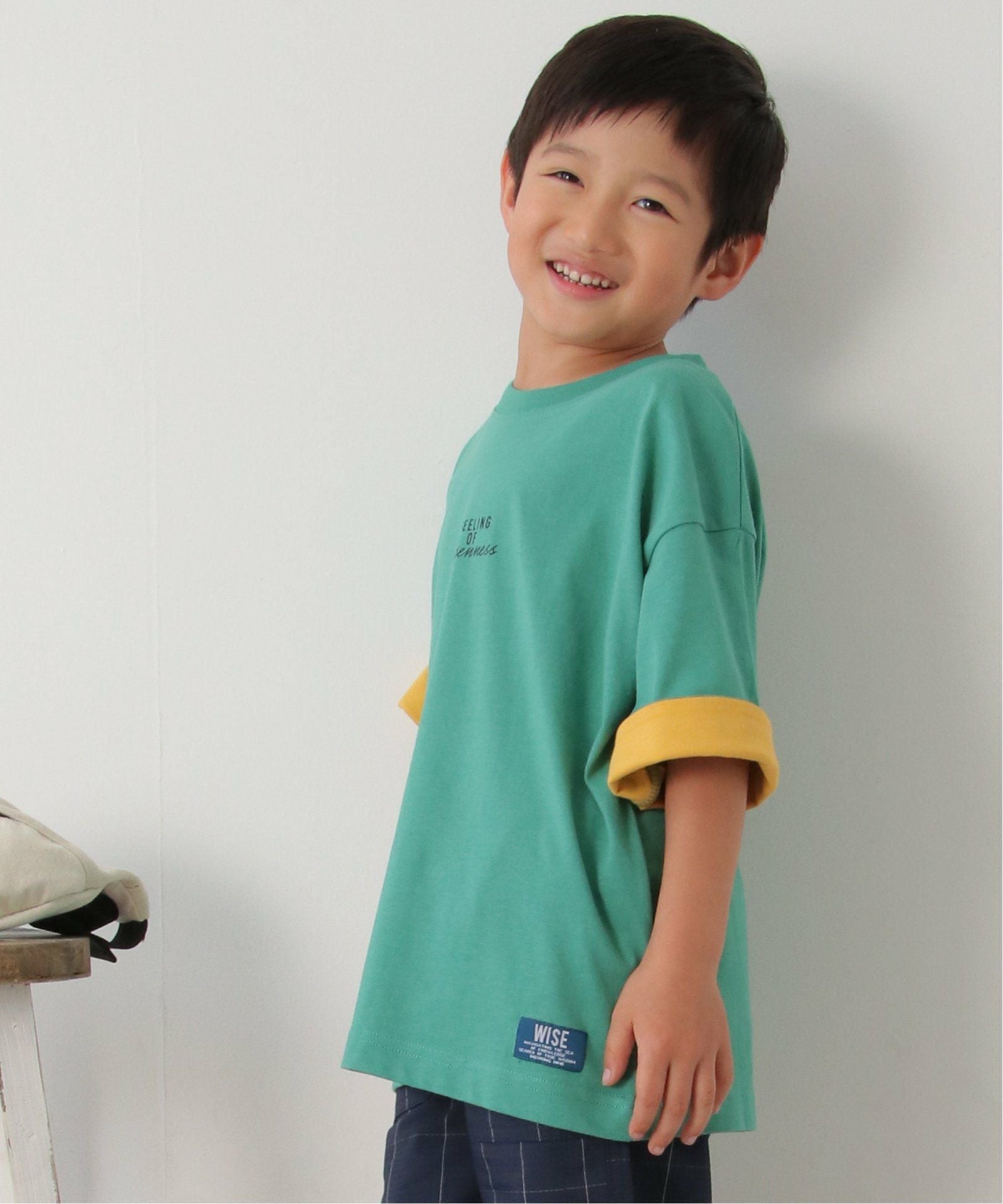 USAコットン 袖裏配色Tシャツ（120~160cm）,60%OFF| TOKYO DESIGN CHANNEL