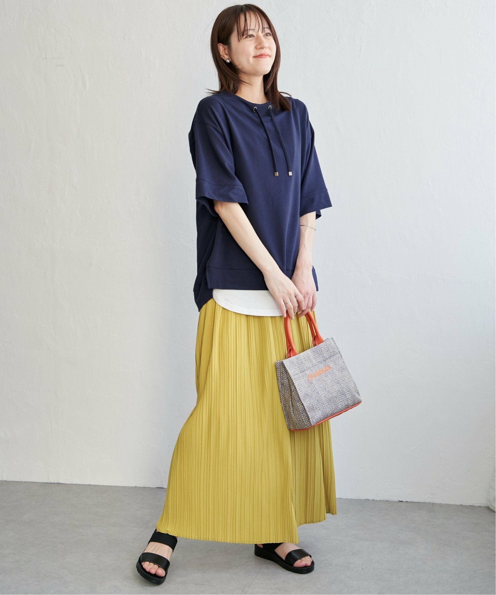 SATOKA ベージュ カジュアルパンツ フリンジデザイン 親子コーデ】さらっとプリーツワイドパンツ,ikka| TOKYO DESIGN CHANNEL