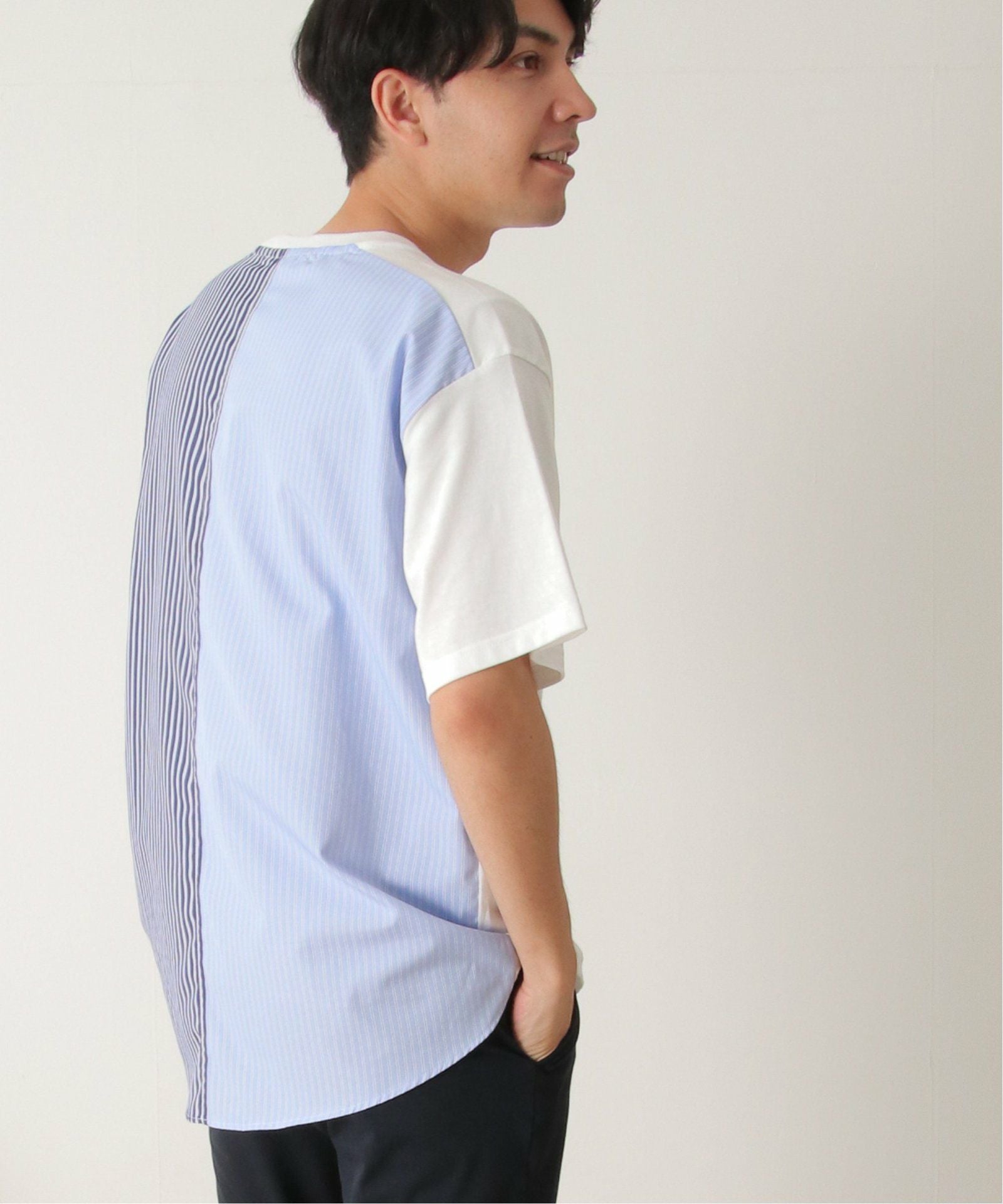 ストライプブロード切り替えTシャツ,ikka| TOKYO DESIGN CHANNEL