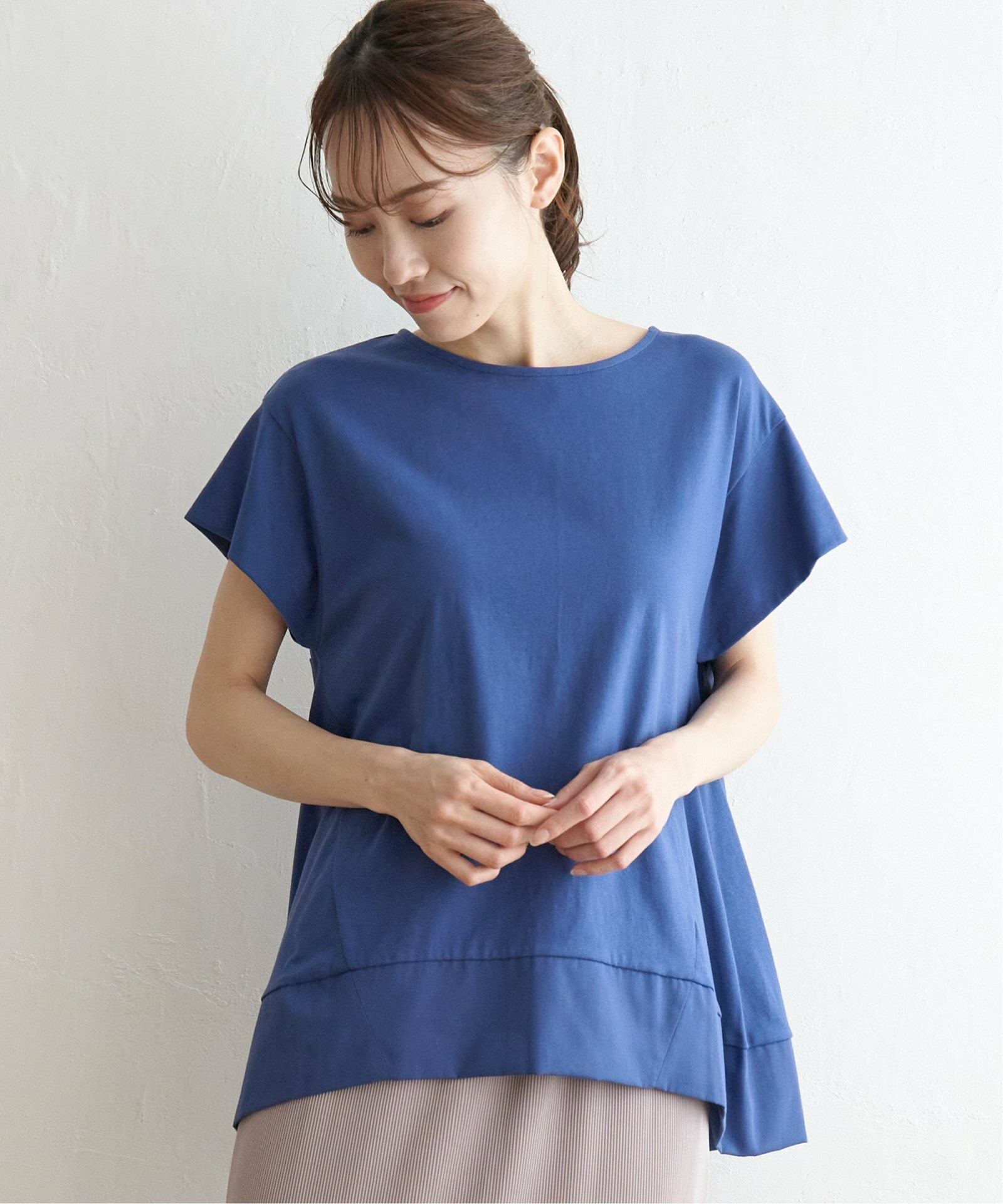 Aライン裾切り替えカットソー,ikka| TOKYO DESIGN CHANNEL