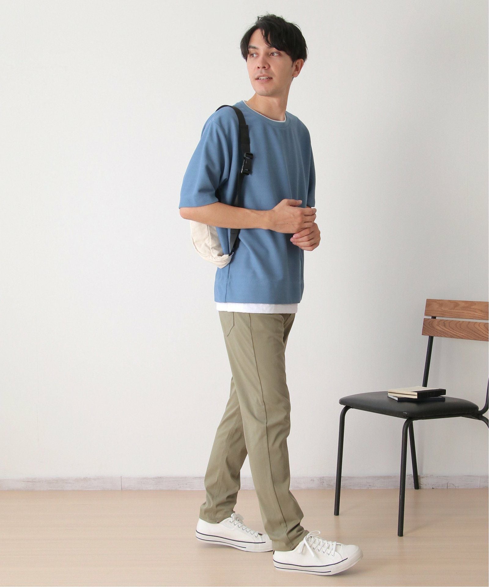 吸水速乾】ドライ鹿の子5分袖レイヤードTシャツ,ikka| TOKYO DESIGN