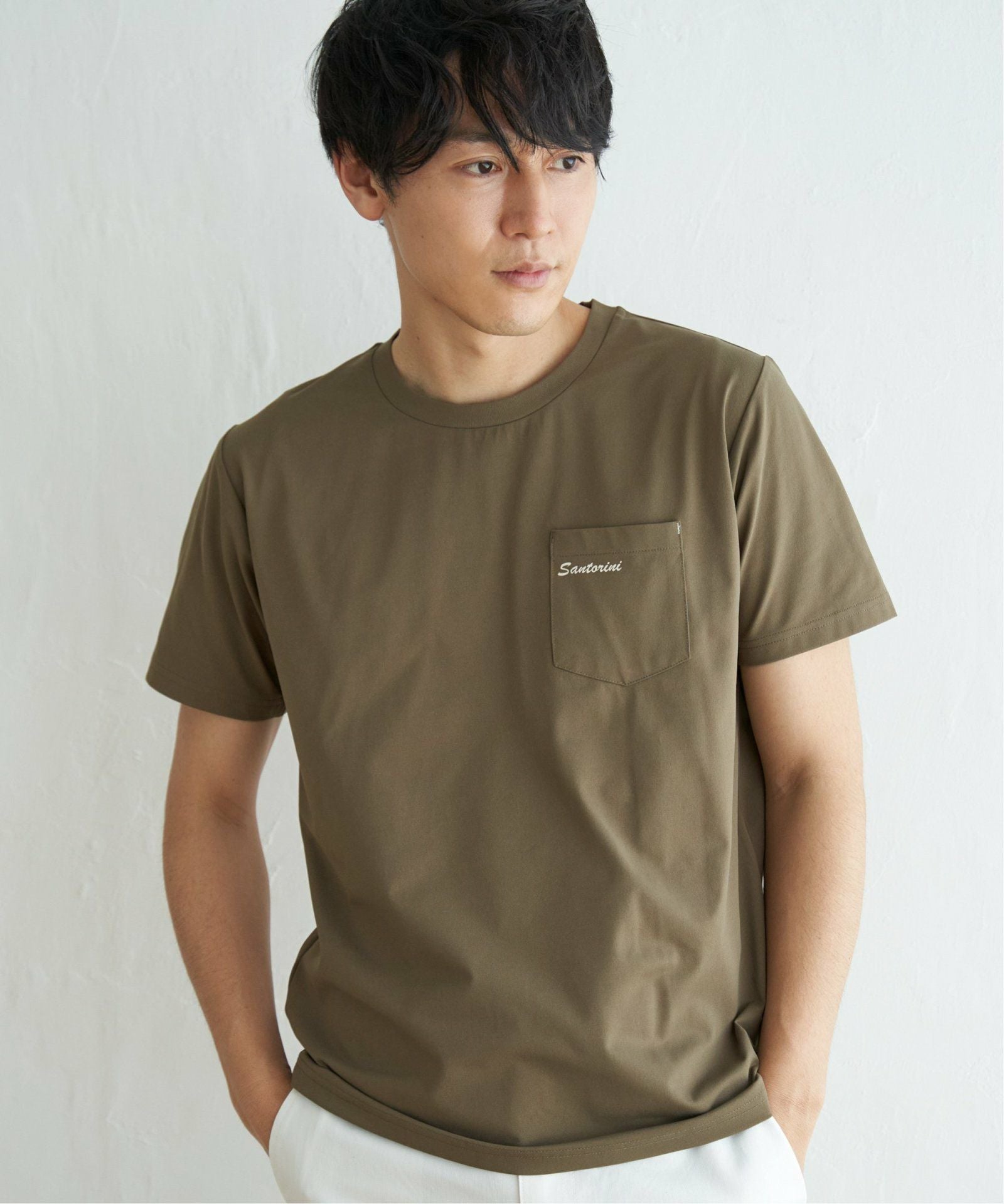 接触冷感／吸水速乾】速乾COOLポケットプリントTシャツ,ikka| TOKYO