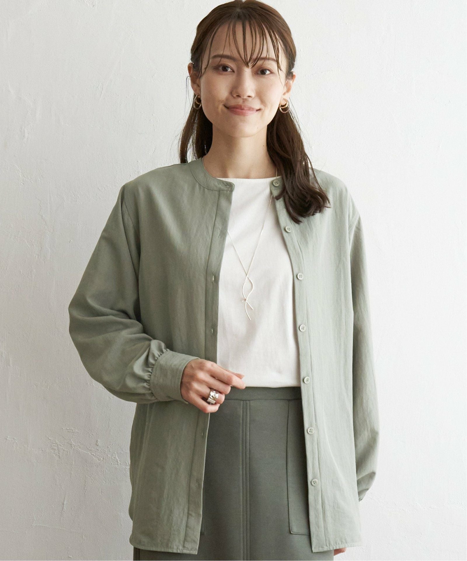 その他 CAYA 前後2WAYバンドカラーシャツ,ikka| TOKYO DESIGN CHANNEL