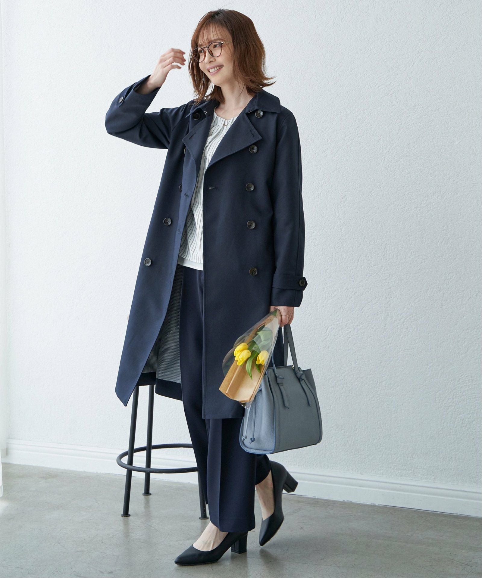 kayme ケイミー ネイビー　ロングコート トレンチスタイル 撥水ロングトレンチコート,70%OFF| TOKYO DESIGN CHANNEL