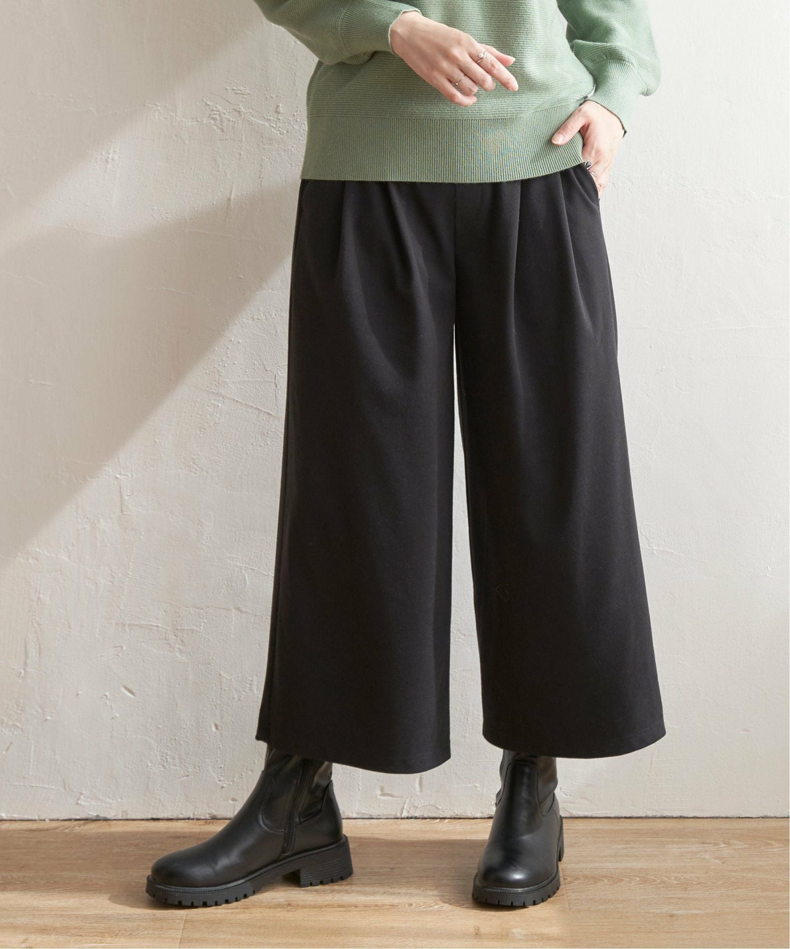 カットジャガードワイドクロップドパンツ,30%OFF| TOKYO DESIGN CHANNEL